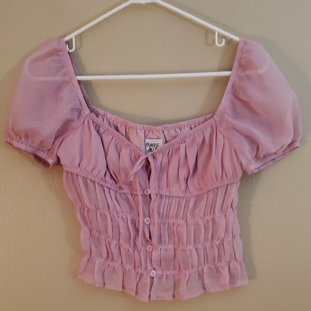 Princess Polly Lavender Ruffled Blouse